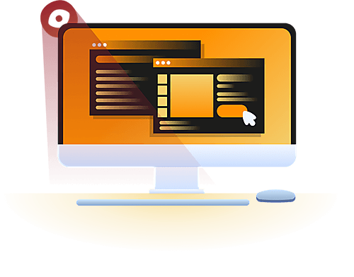 Mac screen and keyboard showing suspicious hidden monitoring linked to a keylogger threat
